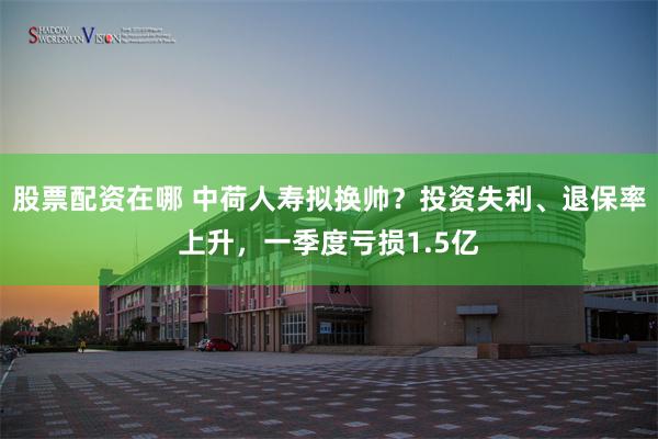 股票配资在哪 中荷人寿拟换帅？投资失利、退保率上升，一季度亏损1.5亿