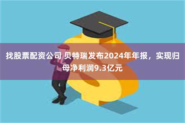 找股票配资公司 贝特瑞发布2024年年报，实现归母净利润9.3亿元