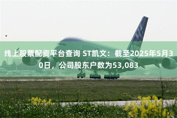 线上股票配资平台查询 ST凯文：截至2025年5月30日，公司股东户数为53,083