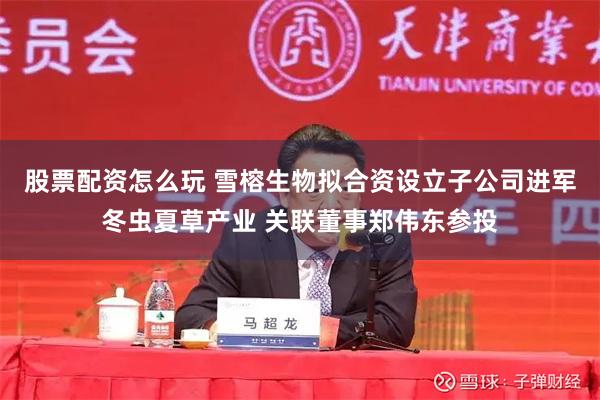 股票配资怎么玩 雪榕生物拟合资设立子公司进军冬虫夏草产业 关联董事郑伟东参投