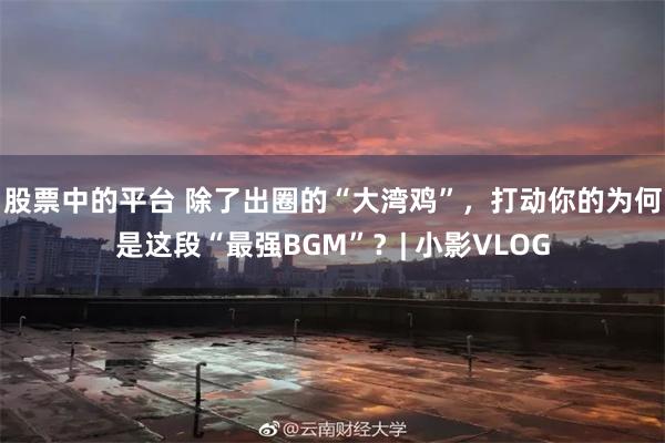 股票中的平台 除了出圈的“大湾鸡”，打动你的为何是这段“最强BGM”？| 小影VLOG