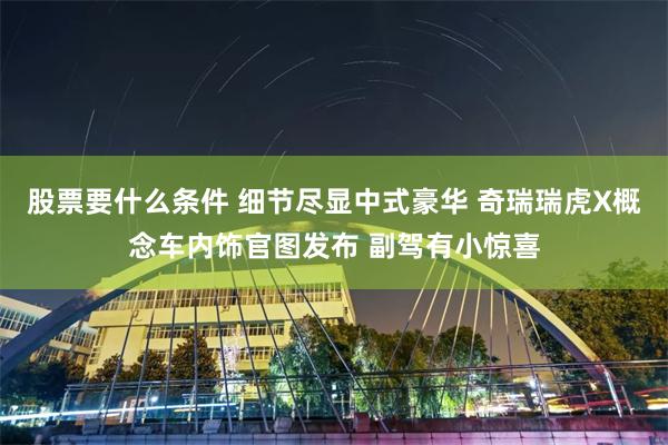 股票要什么条件 细节尽显中式豪华 奇瑞瑞虎X概念车内饰官图发布 副驾有小惊喜