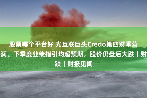 股票哪个平台好 光互联巨头Credo第四财季营收、利润、下季度业绩指引均超预期，股价仍盘后大跌｜财报见闻