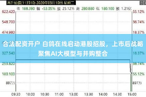 合法配资开户 白鸽在线启动港股招股，上市后战略聚焦AI大模型与并购整合