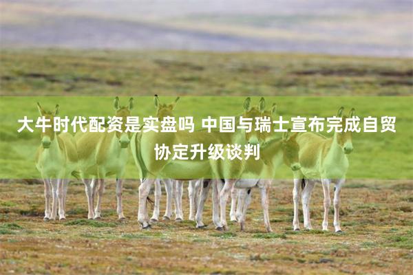 大牛时代配资是实盘吗 中国与瑞士宣布完成自贸协定升级谈判