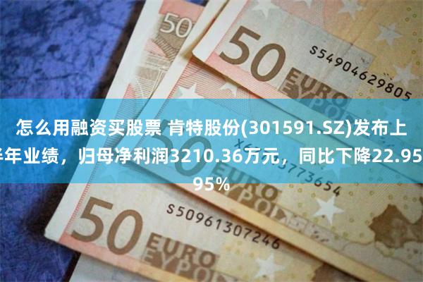 怎么用融资买股票 肯特股份(301591.SZ)发布上半年业绩,归母净利润3210.36万元,同比下降22.95%