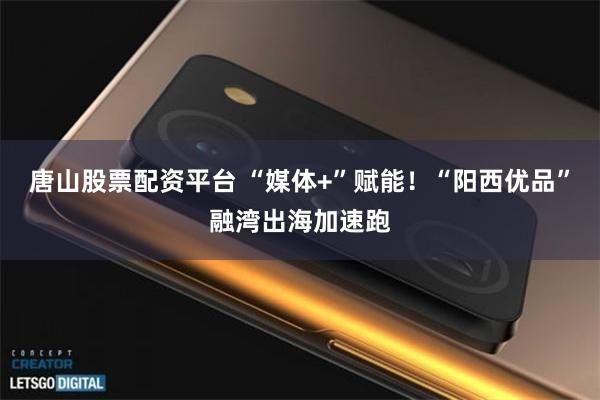 唐山股票配资平台 “媒体+”赋能！“阳西优品”融湾出海加速跑