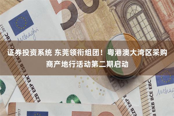 证券投资系统 东莞领衔组团！粤港澳大湾区采购商产地行活动第二期启动