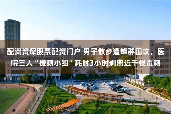 配资资深股票配资门户 男子散步遭蜂群围攻，医院三人“拔刺小组”耗时3小时剥离近千根毒刺